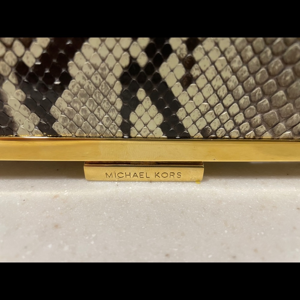 MICHAEL KORS REAL PYTHON CLUTCH BRAND NEW - Picture 2 of 14